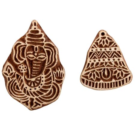 Set of 2 Piece New Mix Wooden Printing Block